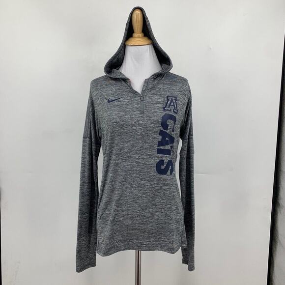 Nike Arizona Wildcats Hoodie Womens XS Extra Small Gray DriFit 1/4 Zip Pullover - Picture 2 of 14